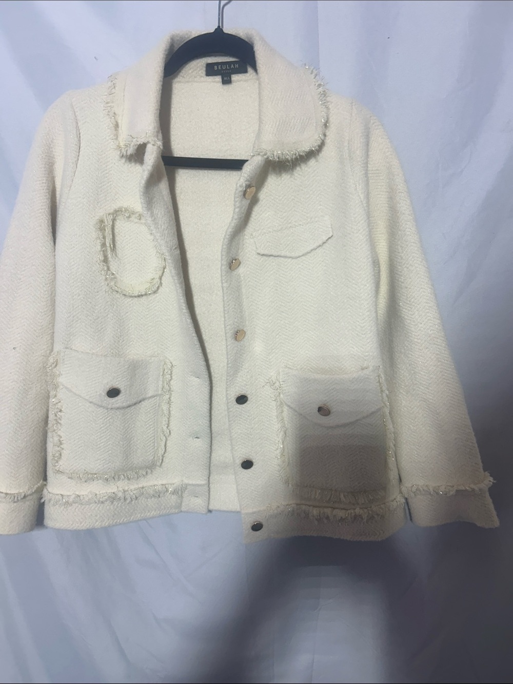 Beulah Off-White Bouclé Blazer Jacket